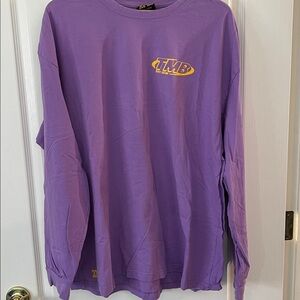 Purple Long Sleeve T-Shirt with Yellow Logo Jarvis Johnson merch